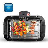 2000W Electric Indoor Smoker Grill with Detachable Rack and Adjustable Heights for Home Kitchen Balcony and Small Outdoor Gatherings (Black)