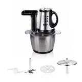 Multifunctional Electric Food Processor and Meat Grinder with 3.0L Stainless Steel Bowl, 300W Powerful Motor for Chopping, Slicing, Shredding, and Mixing Tasks in Everyday Home Cooking (Silver)