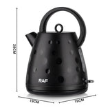 Electric Kettle 2L Large Capacity Rapid Boil Water Heater with Wide Top Handle and Clear Water Level Window for Home Office Tea and Coffee (Black)