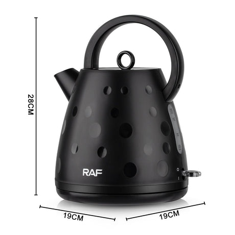 Electric Kettle 2L Large Capacity Rapid Boil Water Heater with Wide Top Handle and Clear Water Level Window for Home Office Tea and Coffee (Black)