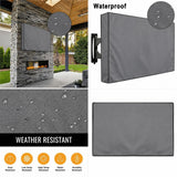 Weatherproof Outdoor Wall-Mounted TV Cover, 210D Oxford Fabric, Dustproof, Waterproof, and UV-Resistant for Patio, Terrace, and BBQ Area Use (50"-52"(132×84×13cm), Grey)