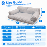 Cooling Pet Sofa Bed for Cats and Dogs, Breathable Ice Silk Bean Fabric with Supportive Edges, Removable Washable Cover, Non-Slip Bottom, Ideal for Summer Lounging in Living Rooms and Bedrooms (Light Grey, M)