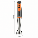 Handheld Immersion Blender with Stainless Steel Shaft and Four-Blade System for Smoothies, Baby Food, Soups, and Crushed Ice in Everyday Home Kitchens (Orange)