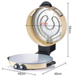 RAF Electric Pizza Maker with Non-Stick Baking Pan, 2200W Countertop Pizza Oven for Home Kitchen, Adjustable Temperature and Timer, Even Heating, Easy to Clean, Multi-Purpose Griddle for Pizza and More (White)
