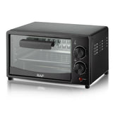 Compact 7L Countertop Electric Oven with Adjustable Temperature and Timer, Metal Housing, Visible Glass Door, Perfect for Toasting Bread and Roasting Small Meals at Home (Black)