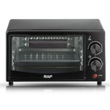 Compact 7L Countertop Electric Oven with Adjustable Temperature and Timer, Metal Housing, Visible Glass Door, Perfect for Toasting Bread and Roasting Small Meals at Home (Black)