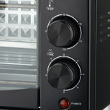Compact 7L Countertop Electric Oven with Adjustable Temperature and Timer, Metal Housing, Visible Glass Door, Perfect for Toasting Bread and Roasting Small Meals at Home (Black)