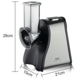 Electric Salad Maker with Stainless Steel Blades for Slicing Shredding and Grinding Vegetables Fruits in Home Kitchen Food Prep (Silver)