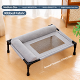 Elevated Pet Cot with Bolster Cushion for Cats and Small Dogs, Breathable Mesh Bed for Indoor Living Room and Bedroom Comfort (Army Green)