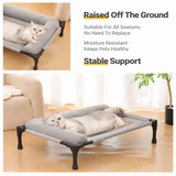 Elevated Pet Cot with Bolster Cushion for Cats and Small Dogs, Breathable Mesh Bed for Indoor Living Room and Bedroom Comfort (Army Green)