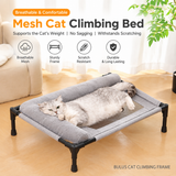 Elevated Pet Cot with Bolster Cushion for Cats and Small Dogs, Breathable Mesh Bed for Indoor Living Room and Bedroom Comfort (Dark Orange)