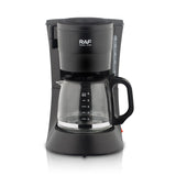Compact Drip Coffee Maker with 600ml Glass Carafe, 600W Fast Brewing System, Anti-Drip Design for Home Office Kitchen Daily Use (Black)