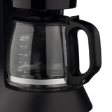 Compact Drip Coffee Maker with 600ml Glass Carafe, 600W Fast Brewing System, Anti-Drip Design for Home Office Kitchen Daily Use (Black)