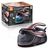 Split-Type Electric Steam Iron with Ceramic Soleplate and 1.5L Water Tank for Home Garment Steaming and Vertical Ironing of Silk Wool and Delicate Fabrics (RoseGold)