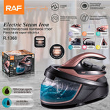 Split-Type Electric Steam Iron with Ceramic Soleplate and 1.5L Water Tank for Home Garment Steaming and Vertical Ironing of Silk Wool and Delicate Fabrics (RoseGold)