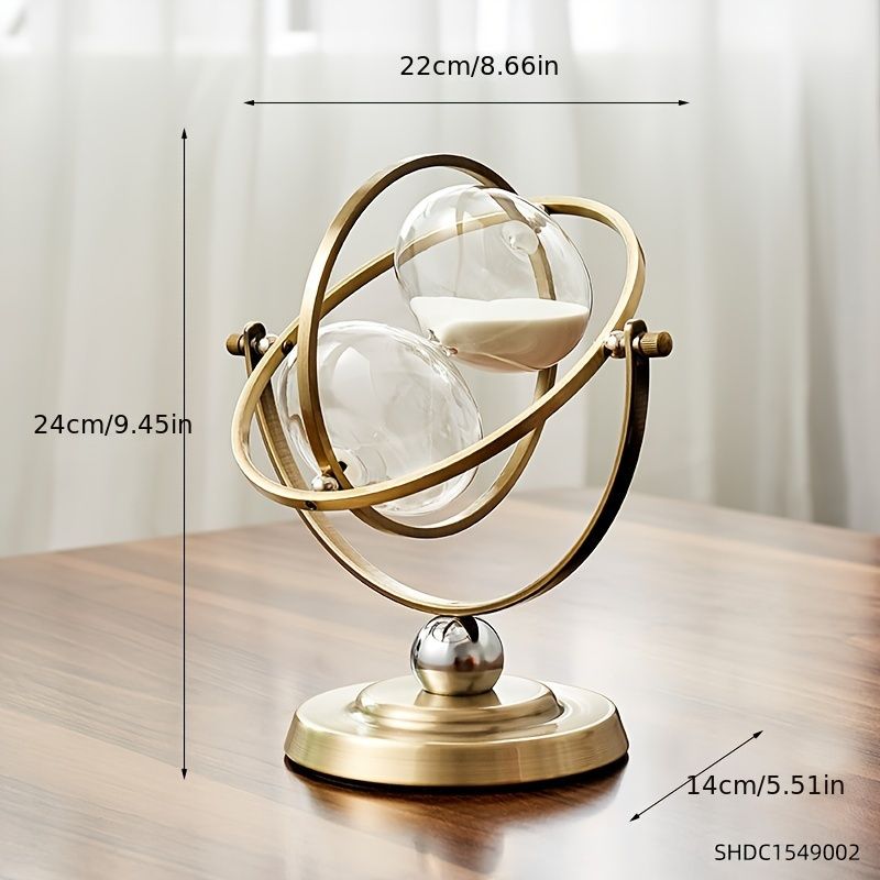 White Black Rotating Hourglass Clock Home Decor Time-Keeping Device High-Quality Materials