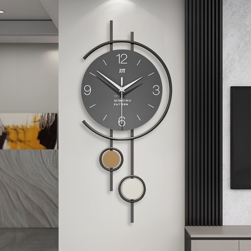 Gray 金色(Gold) Gold Geometric Wall Clock Modern Wall Clock Home Decor Clock Silent Clock