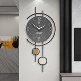 Gray 金色(Gold) Gold Geometric Wall Clock Modern Wall Clock Home Decor Clock Silent Clock
