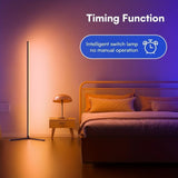 Black Silver 1.6m Floor Light Smart Voice-Controlled Light USB Powered Light Ambient Light