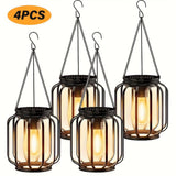 Black White Outdoor Hanging Lanterns Solar Powered Lanterns Outdoor Lighting Garden