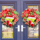 Christmas Green Monster Leg Wreath Door Hanging Decoration Holiday Front Door Decor Outdoor Christmas Ornament
