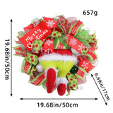 Christmas Green Monster Leg Wreath Door Hanging Decoration Holiday Front Door Decor Outdoor Christmas Ornament