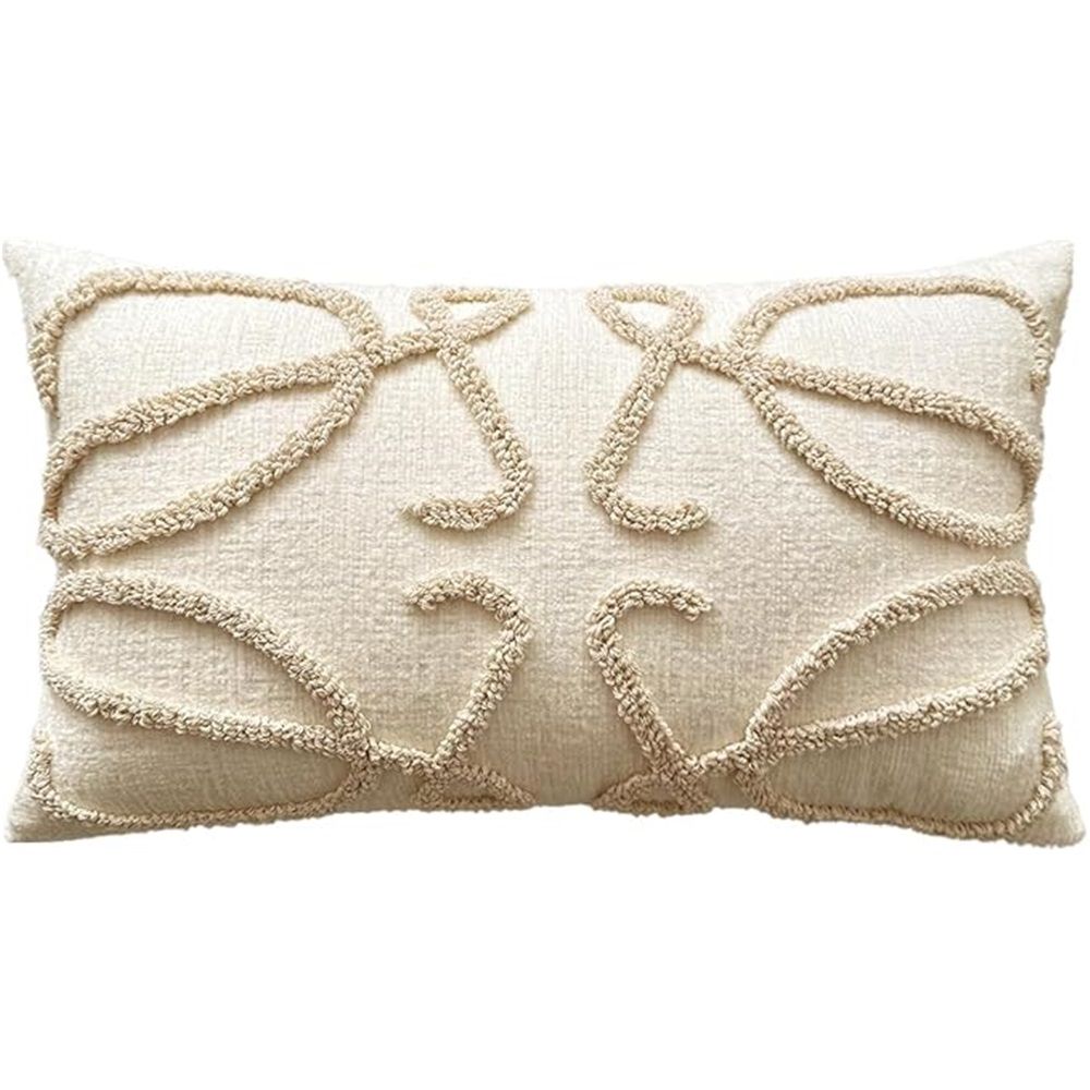 Coquette Throw Pillow Cover 12x 20in, Neutral Pillow Cushion Cases,Farmhouse Modern Decorative Pillows for Bed, Outdoor Couch Bedroom Car Cream（Only pillow cover）
