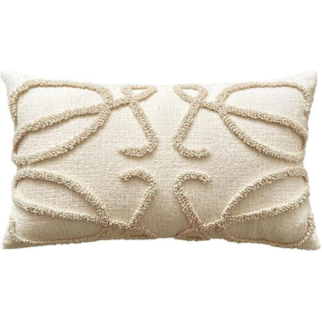 Coquette Throw Pillow Cover 12x 20in, Neutral Pillow Cushion Cases,Farmhouse Modern Decorative Pillows for Bed, Outdoor Couch Bedroom Car Cream（Only pillow cover）