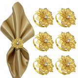 24 Pack Flower Napkin Rings Holders Clear Décor Dinner Party Wedding Christmas Gathering,Christmas Dinner Delicate Serviette Buckles