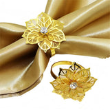 24 Pack Flower Napkin Rings Holders Clear Décor Dinner Party Wedding Christmas Gathering,Christmas Dinner Delicate Serviette Buckles