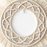 Woven Tapestry,13.3" Wall Hanging Tassel Fringe Round Boho Wall Art Decor, Nordic Style Home Christmas Decor for Bedroom Baby Nursery