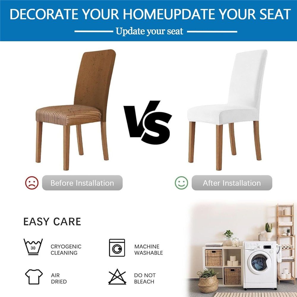 Dining Chair Covers Stretch for Dining Room Set of 2 Chair Slipcovers Protectors, Soft Thick Solid Washable, Taupe, Only Dining Chair Covers