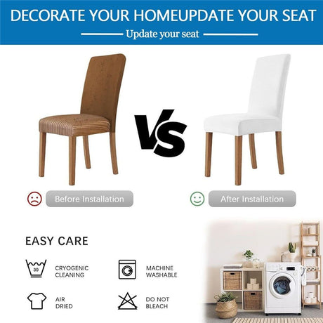 Dining Chair Covers Stretch for Dining Room Set of 2 Chair Slipcovers Protectors, Soft Thick Solid Washable, Taupe, Only Dining Chair Covers