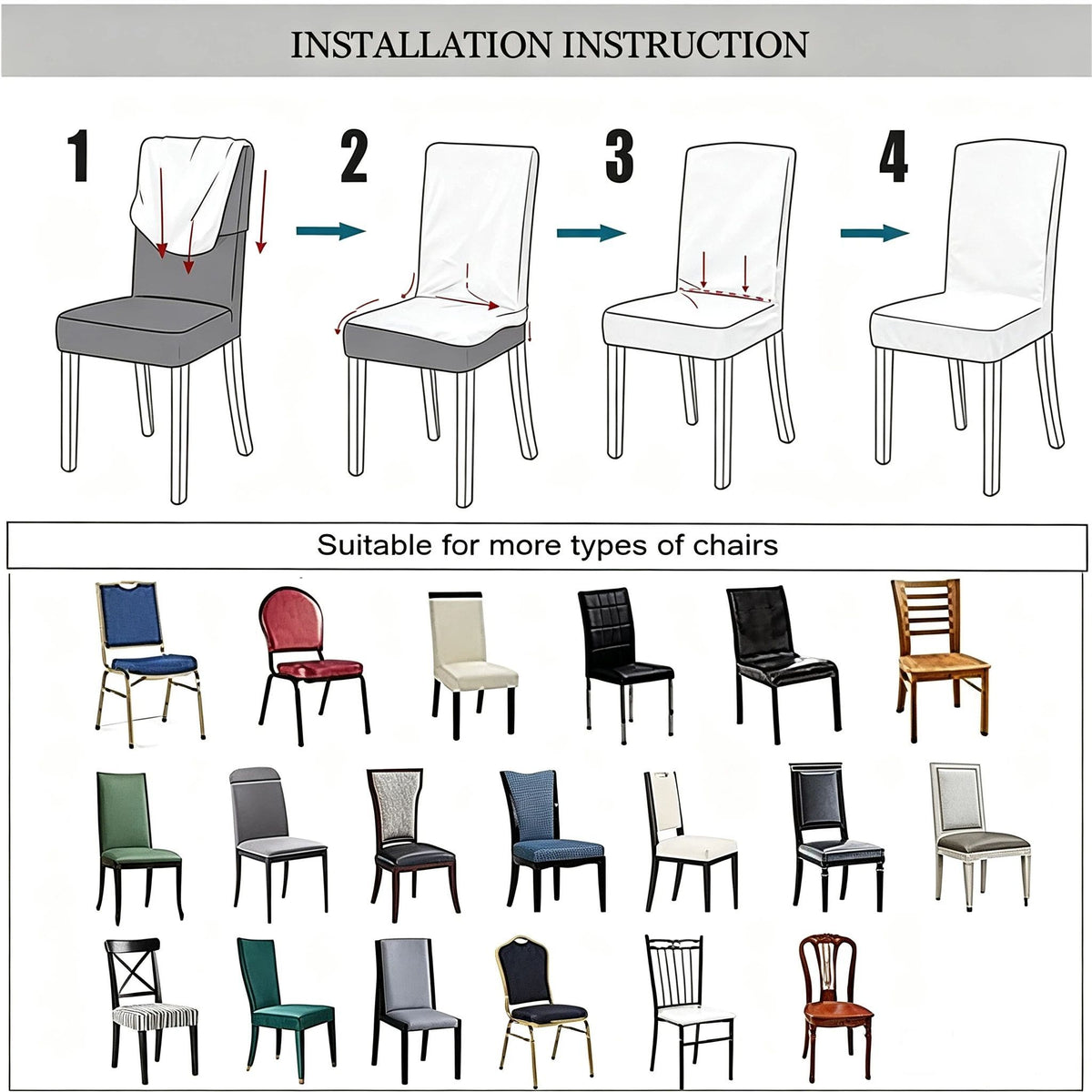 Dining Chair Covers Stretch for Dining Room Set of 2 Chair Slipcovers Protectors, Soft Thick Solid Washable, Taupe, Only Dining Chair Covers