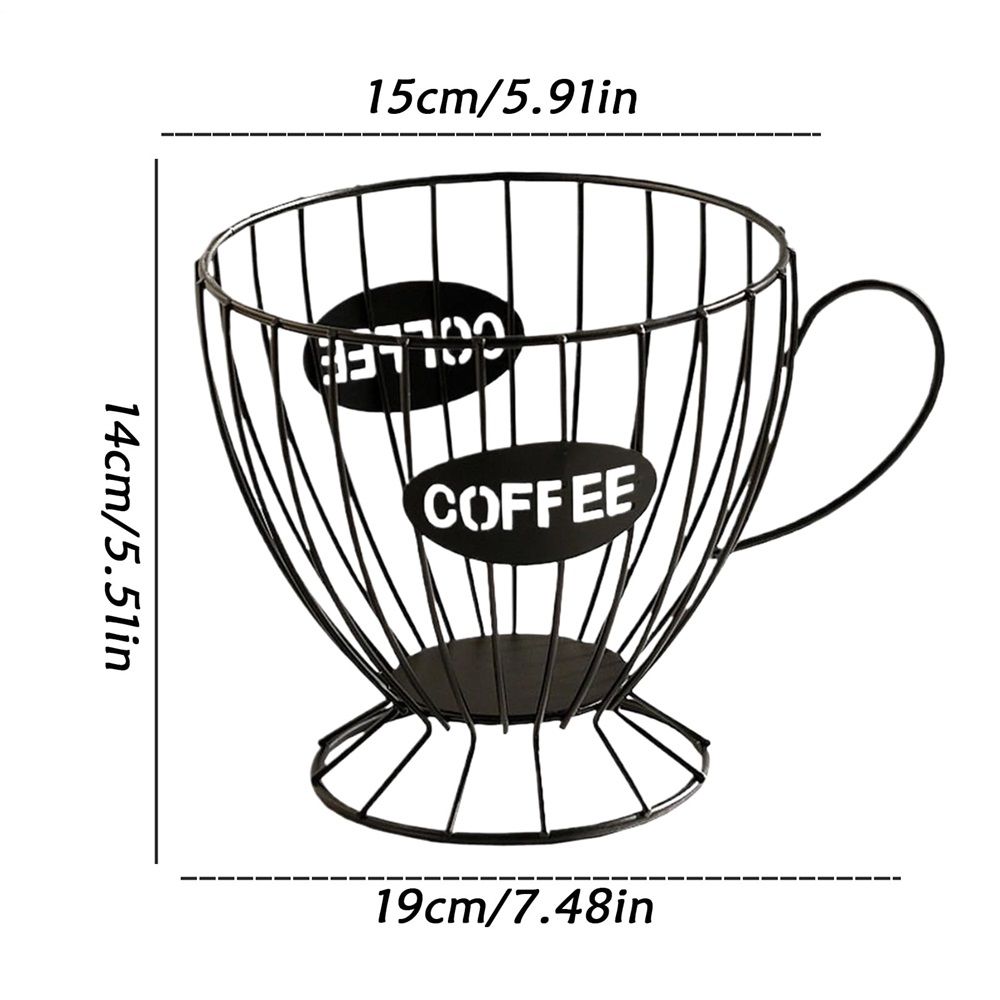 Coffee Pod Basket for Counter - Reusable Large Capacity Metal Wire Organizer,Coffee Pod Basket Support Container,for Home Kitchen Study Cafe Tea Room Station