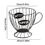 Coffee Pod Basket for Counter - Reusable Large Capacity Metal Wire Organizer,Coffee Pod Basket Support Container,for Home Kitchen Study Cafe Tea Room Station