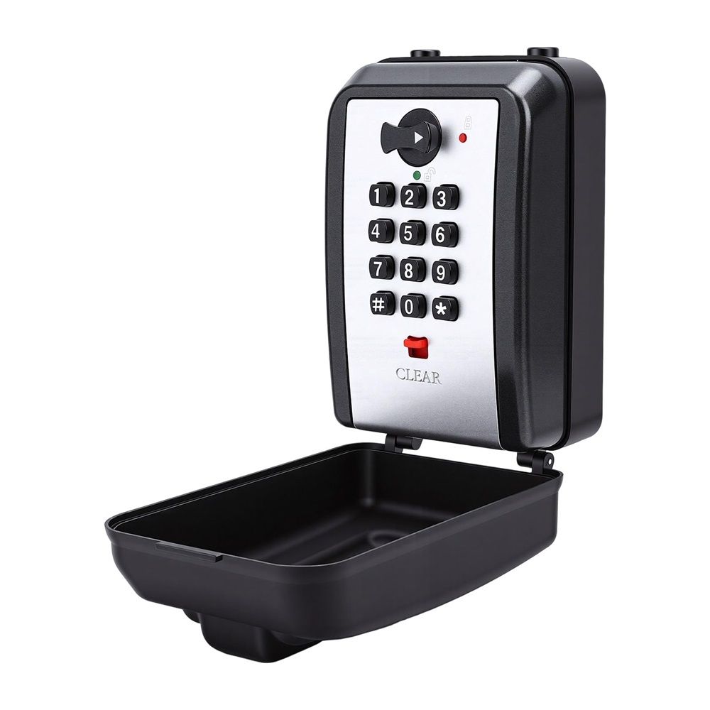 Wall-Mounted Lock Box for Keys with Code, 4 Digits Combination Key Lock Box with Resettable Spare Key, Weatherproof & Large Capacity Key Safe Storage Lockbox for Home, Apartment, Office, Garage