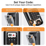 Wall-Mounted Lock Box for Keys with Code, 4 Digits Combination Key Lock Box with Resettable Spare Key, Weatherproof & Large Capacity Key Safe Storage Lockbox for Home, Apartment, Office, Garage