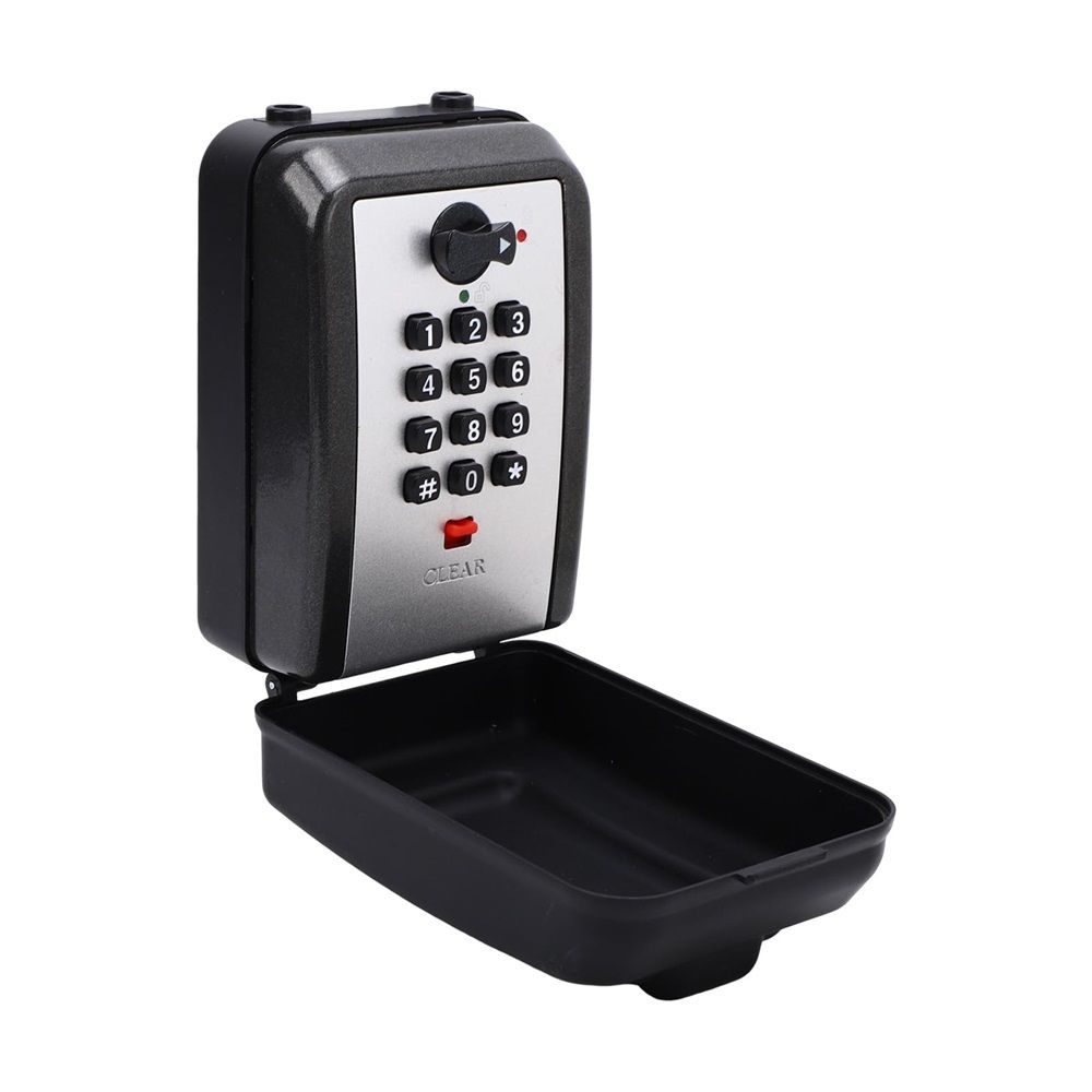 Wall-Mounted Lock Box for Keys with Code, 4 Digits Combination Key Lock Box with Resettable Spare Key, Weatherproof & Large Capacity Key Safe Storage Lockbox for Home, Apartment, Office, Garage