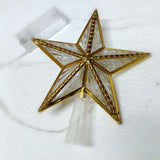 2PCS Star Christmas Tree Topper, 3D Star Tree Topper Lights, Double Sided Christmas Tree-top with 10 LED Warm white+color
