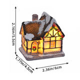 Mini Christmas Village Christmas Scene House Village and Figurines with LED Mini Christmas Resin Crafts DIY Snow House
