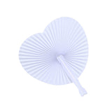 Heart shaped handheld folding accordion paper fan with plastic handle, suitable for weddings, birthdays, celebrations, and parties
