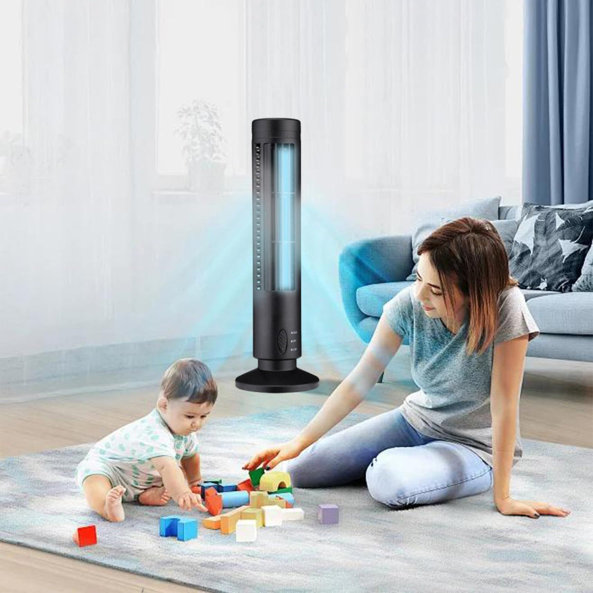 Fan Electric Fan Mini Portable Vertical Air Conditioner Bedroom Air Circulation Cooler Home Suitable For Home Office (Black),
