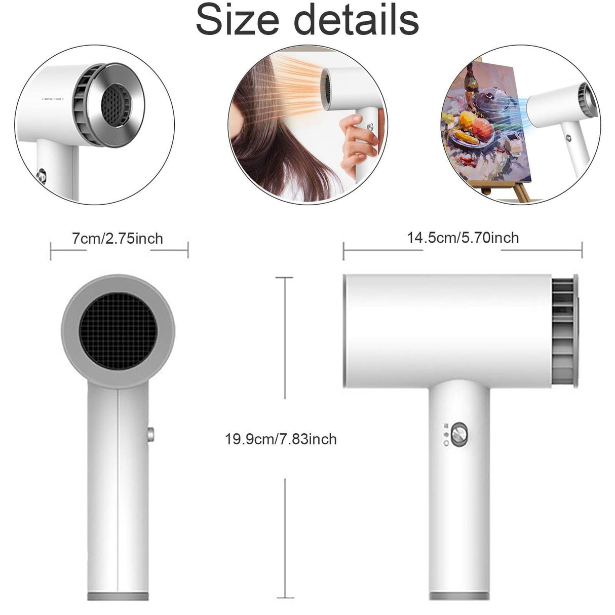 Cordless Hair Dryer, Portable Travel Hair Dryer, Rechargeable Wireless Hair Dryer with Hot and Cold Air for Indoor Outdoor