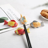 Chopstick Holder 6Pcs Cartoon Goldfish Ceramic Chopstick Holder Chopstick Holder Household Chopstick Holder Hotel Chopstick Pillow