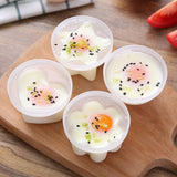 Egg Poacher, 4 Pcs Egg Cooker Cups Egg Steamer with Lid and Oil Brush, Individual Egg Boiler for Breakfast, Hard Boiled