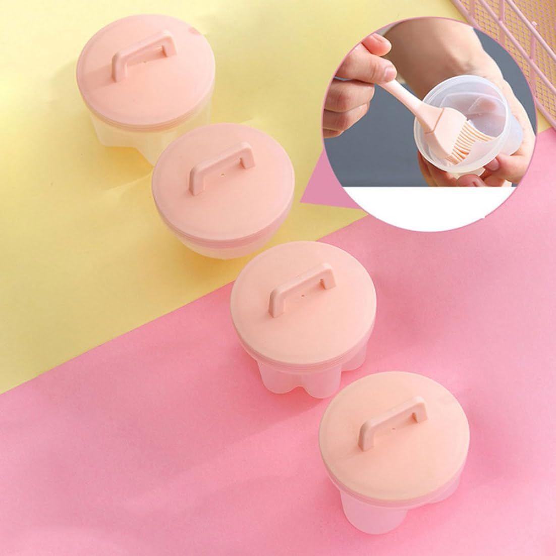 Egg Poacher, 4 Pcs Egg Cooker Cups Egg Steamer with Lid and Oil Brush, Individual Egg Boiler for Breakfast, Hard Boiled