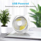 USB Desk Fans Small Quiet-Mini Cute Desktop Fan USB Powered 3 Wind Speeds 360° Rotatable Little Portable Personal Table Fans Fast
