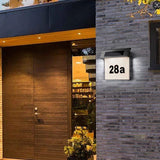 Solar Powered House Numbers Sign - Stainless Steel LED Illuminated Address Plaque | Outdoor Wall Mount | Includes Numbers & Letters | Weatherproof IP44 | Easy Installation