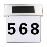 Solar Powered House Numbers Sign - Stainless Steel LED Illuminated Address Plaque | Outdoor Wall Mount | Includes Numbers & Letters | Weatherproof IP44 | Easy Installation